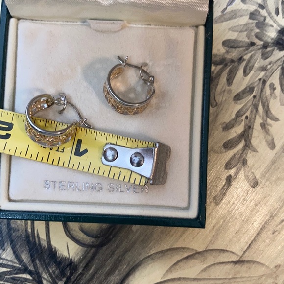 Sterling Silver Small C Hoop Earrings NWB - Picture 3 of 3